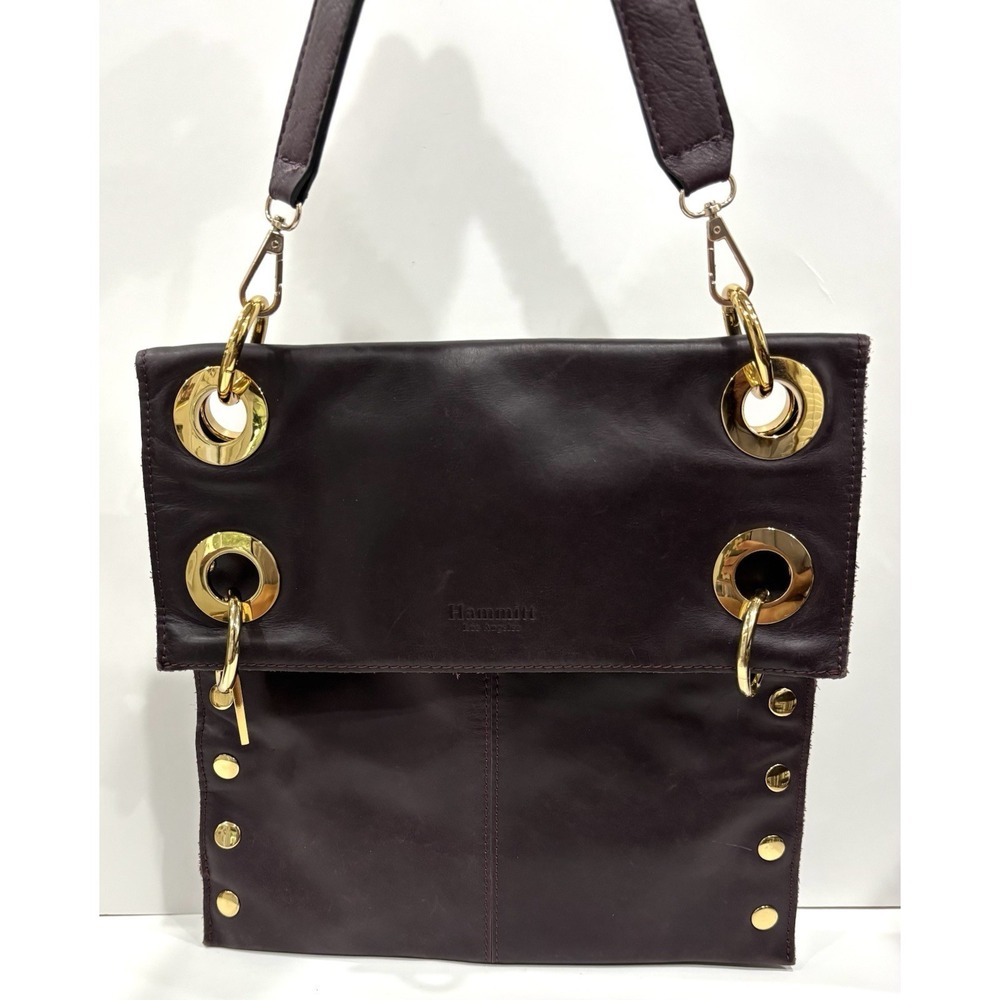 Hammitt Montana Malbec Leather Convertible Shoulder Bag Gold Hardly
